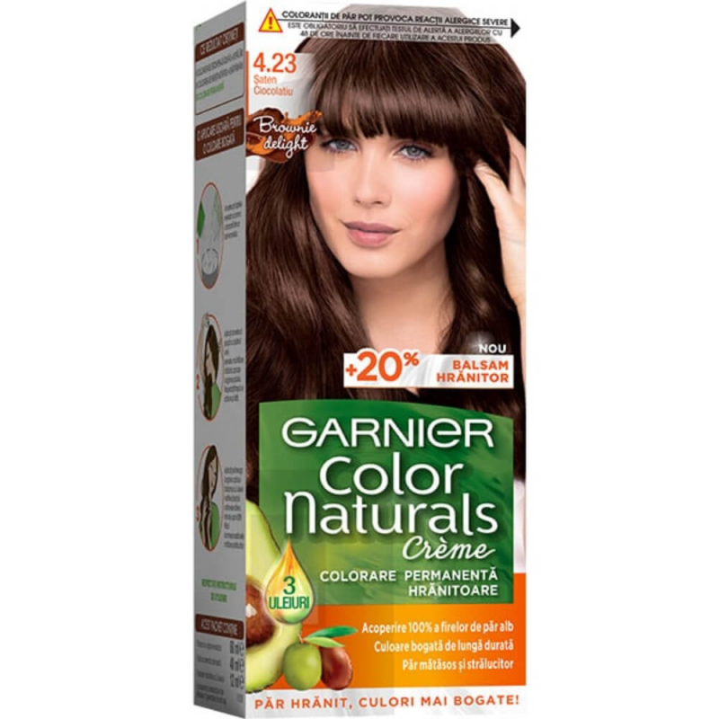 Vopsea Permanenta de Par Garnier Color Naturals 4.23 Saten Ciocolatiu, 110 ml