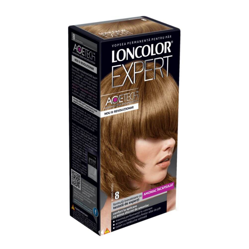 Vopsea de Par Permanenta LONCOLOR Expert AOE TECH 8, 130 ml, Blond Mediu