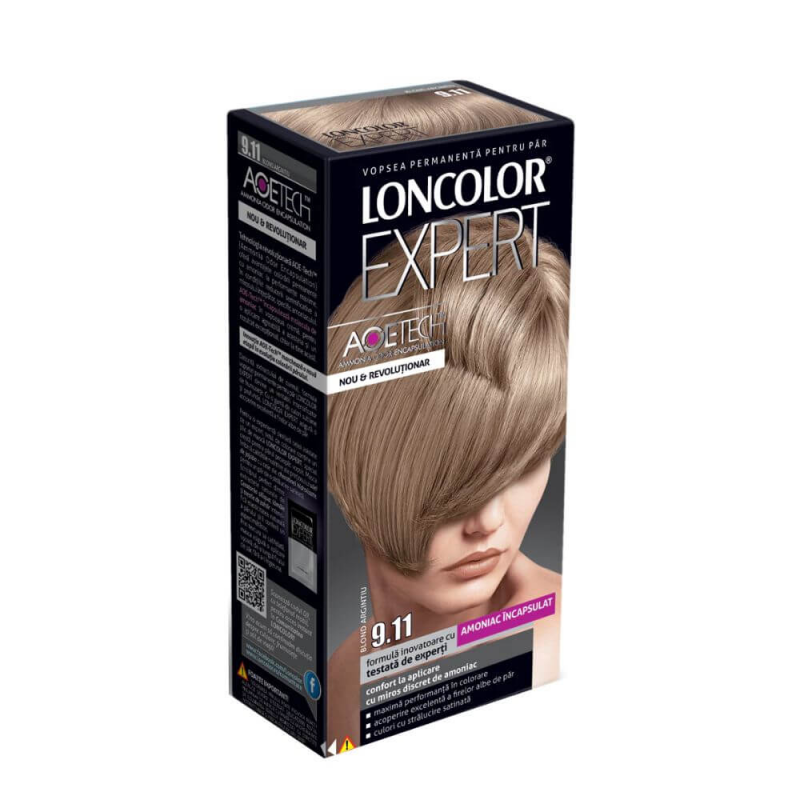 Vopsea de Par Permanenta LONCOLOR Expert AOE TECH 9.11, 130 ml, Blond Argintiu