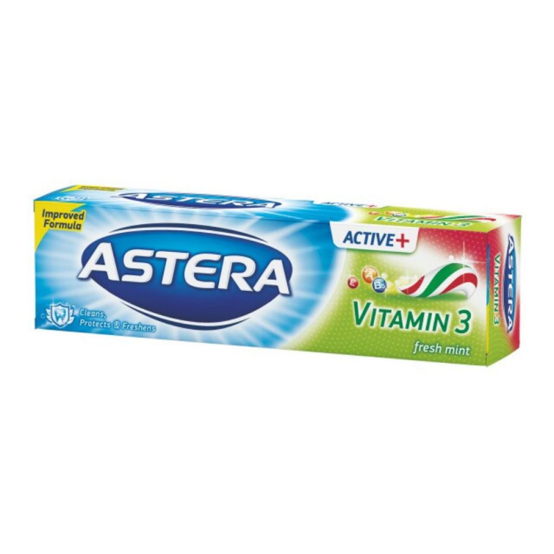 Pasta de dinti ASTERA Active, 100 ml, Vitamin 3