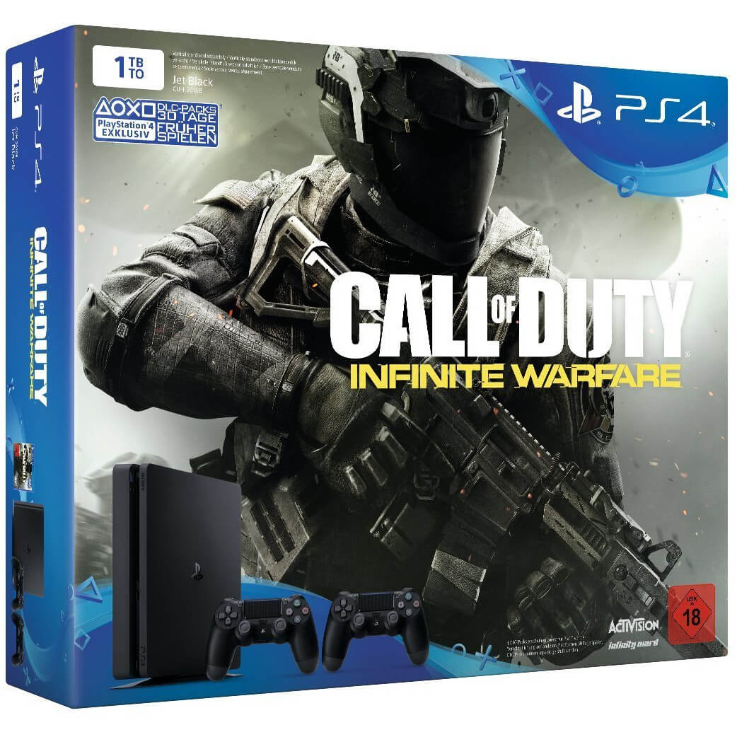 call of duty: modern warfare 3 Consola Sony PS4 Slim (Playstation 4),&nbsp;1 TB, Negru + Joc Call Of Duty Infinite Warfare + Controller Wireless Dualshock 4