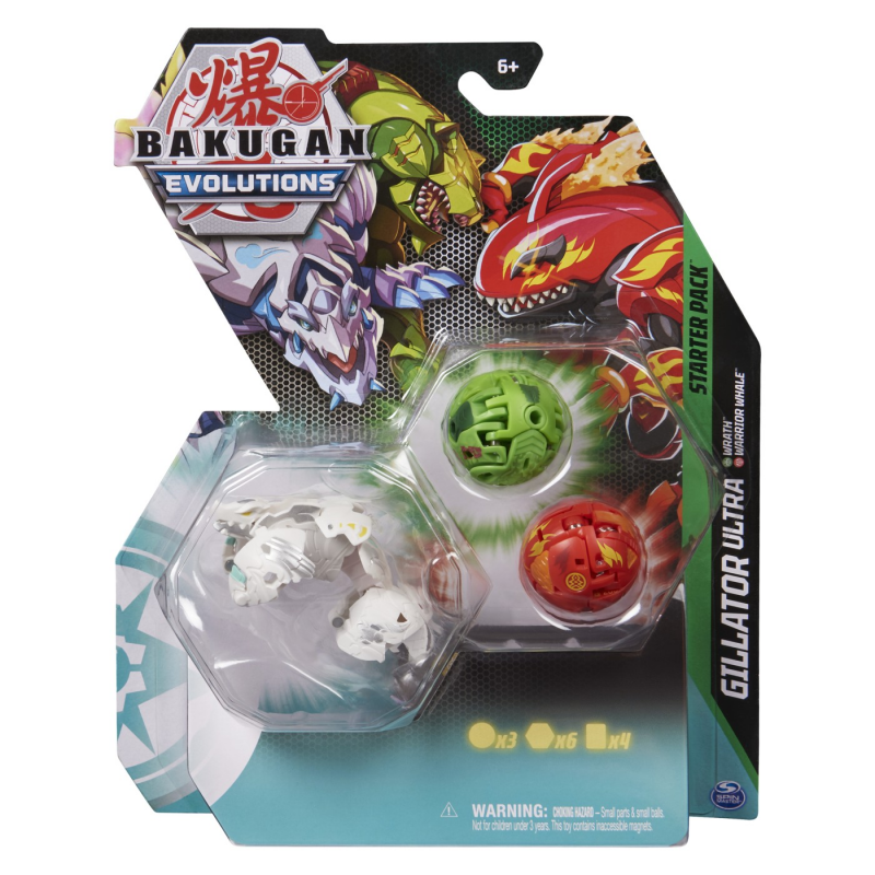 Bakugan Pachet Starter, 3 Bakugani S4: Gillator Ultra, Wrath si Warrior Whale