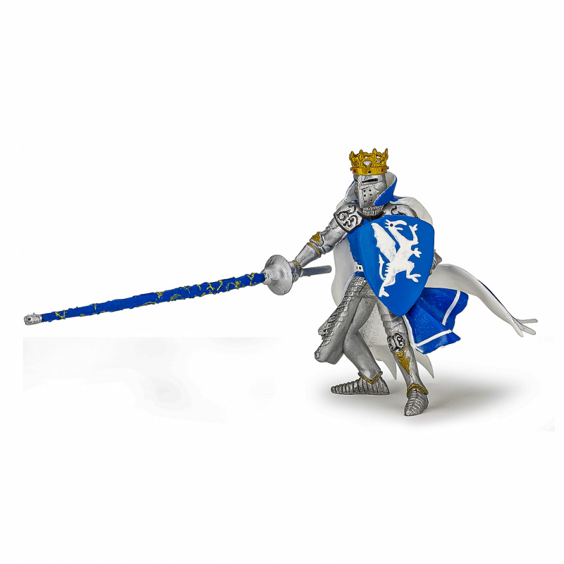 orice asemanare cu personaje reale e pur intamplatoare Figurina Papo - Personaje medievale, Rege cu blazon dragon albastru