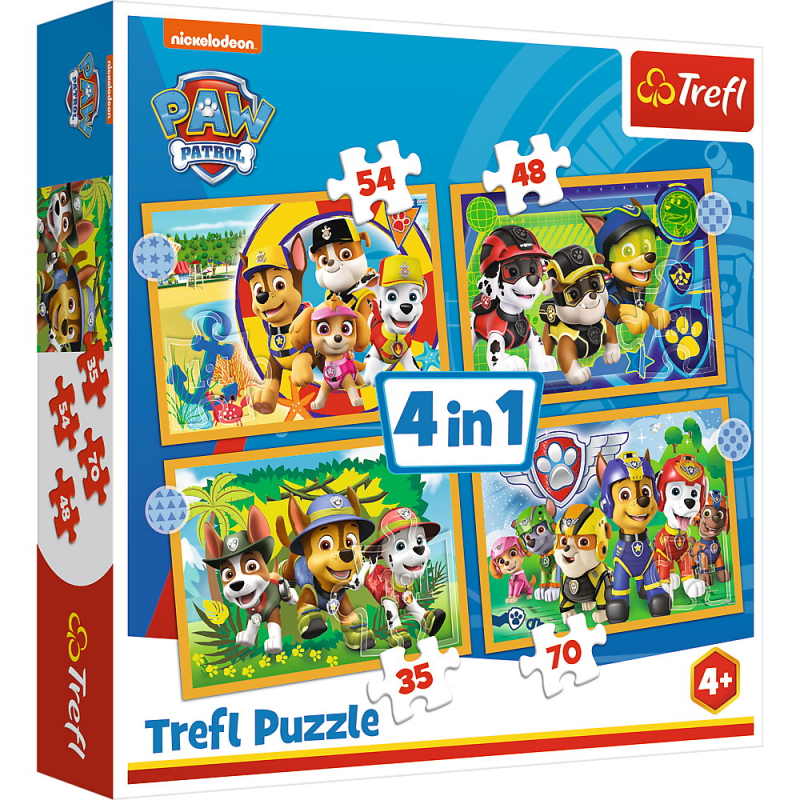 Puzzle Trefl 4 in 1 - Paw Patrol, Sarbatorile, 35/48/54/70 piese