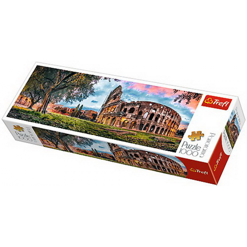 imagini cu rasarit de soare la mare Puzzle Trefl, Panorama Coloseumul la rasarit, 1000 piese