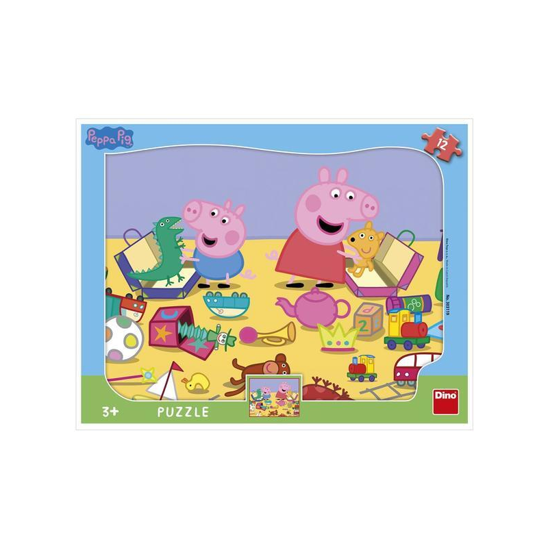 Puzzle cu rama - La joaca cu Peppa Pig (12 piese)