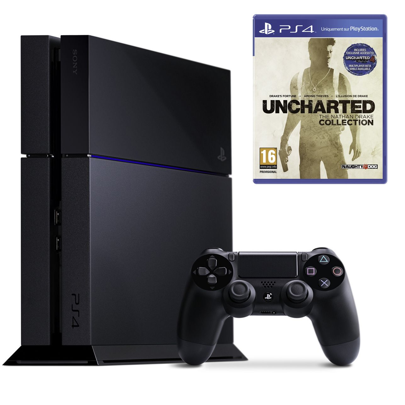 Consola Sony PlayStation 4, 500 GB + Joc Uncharted: The Nathan Drake Collection
