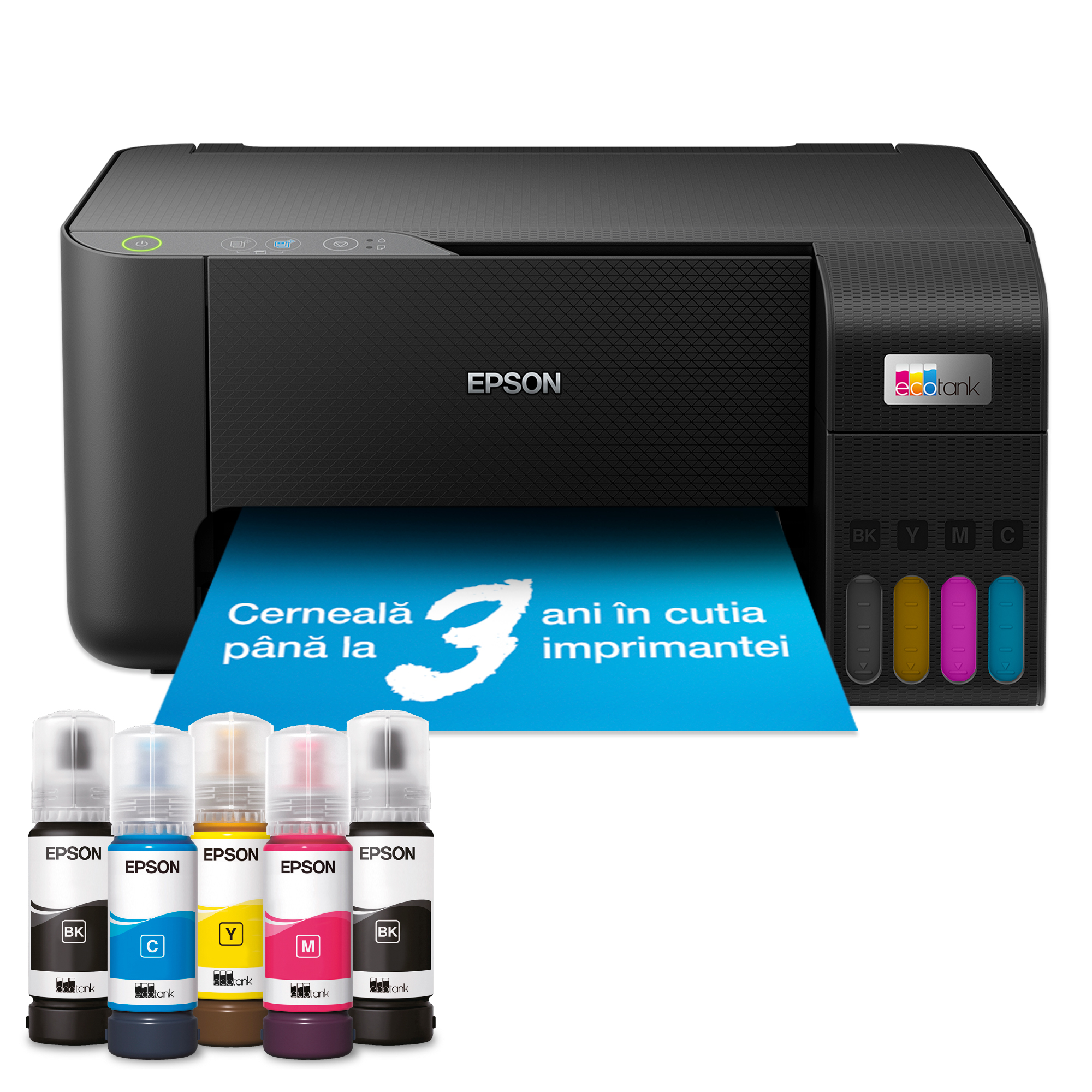 Multifunctional inkjet color Epson EcoTank L3230, A4, USB, 10 ppm, Negru