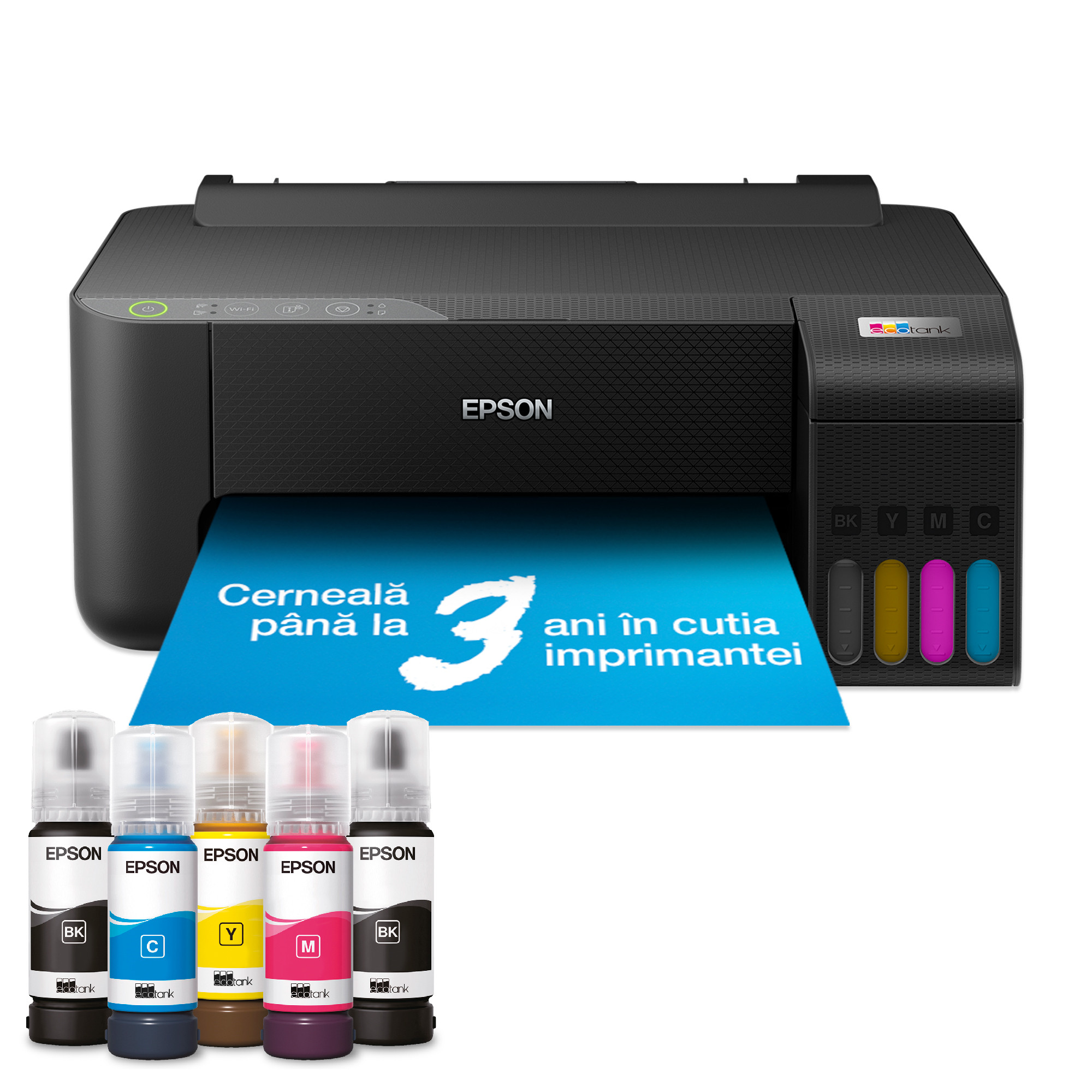 Imprimanta inkjet color Epson L1250 C11CJ71402, A4, USB, Wi-Fi, Duplex Manual, Negru