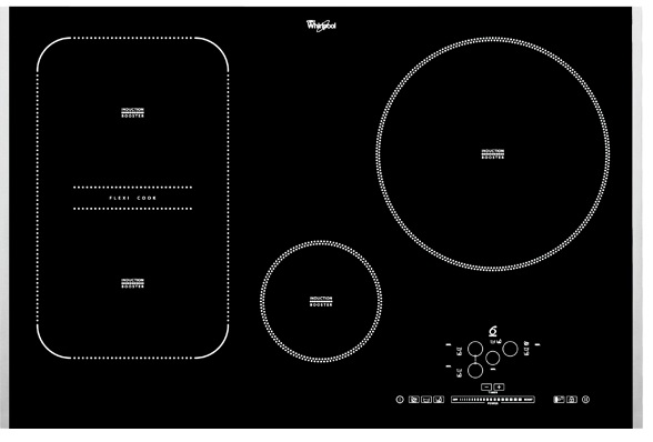 Plita incorporabila cu inductie Whirlpool ACM849LX, 4 arzatoare, touch, negru