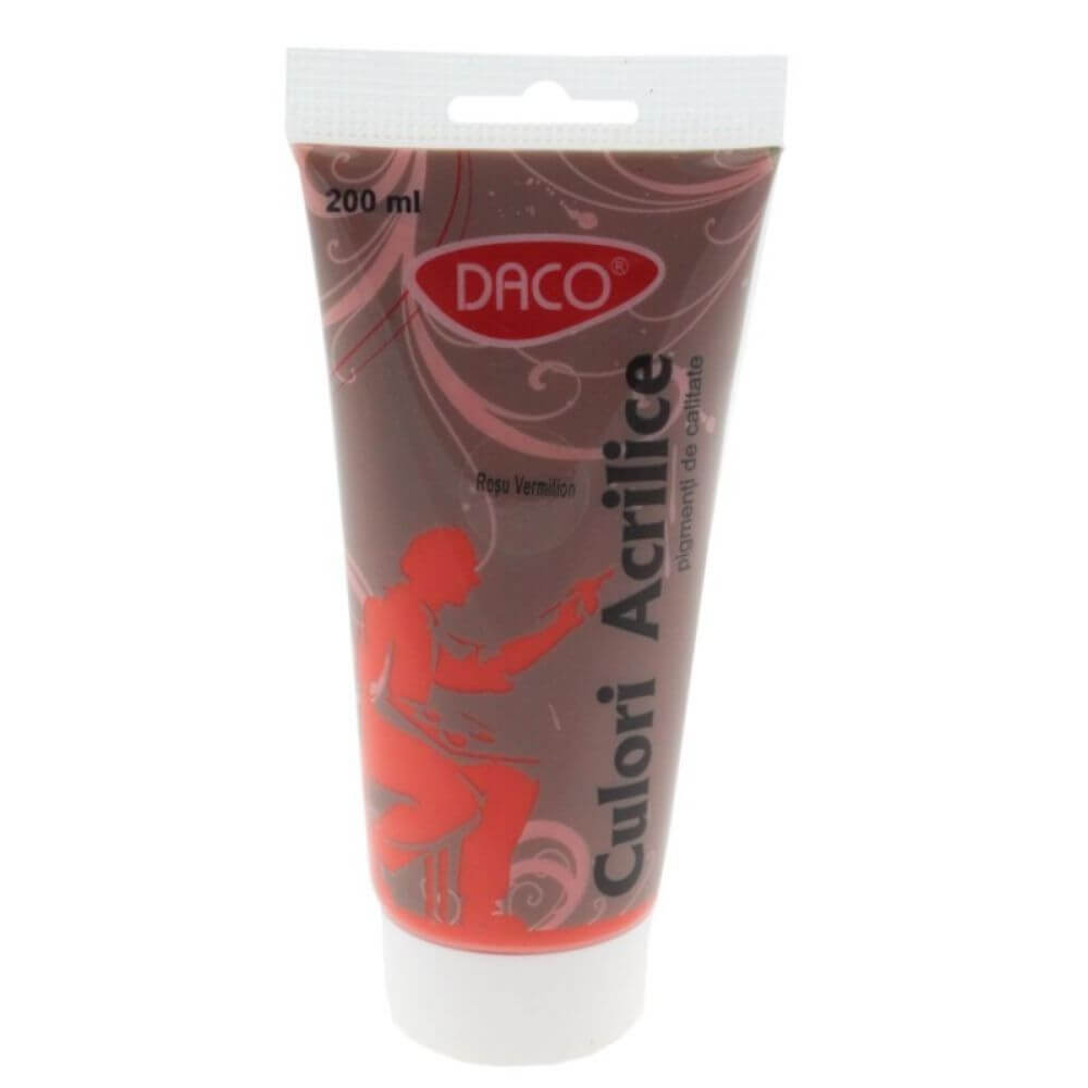 Vopsea Acril DACO Rosu Vermilion, 200 ml