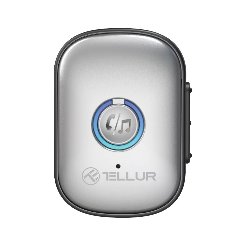 Adaptor Bluetooth Tellur, Receiver audio cu port AUX 3.5 mm, Gri