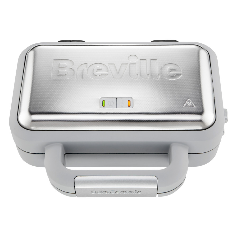 Aparat de facut gofre Breville VST072X-01, 850 W, 2 felii, Indicator LED, Alb/Inox