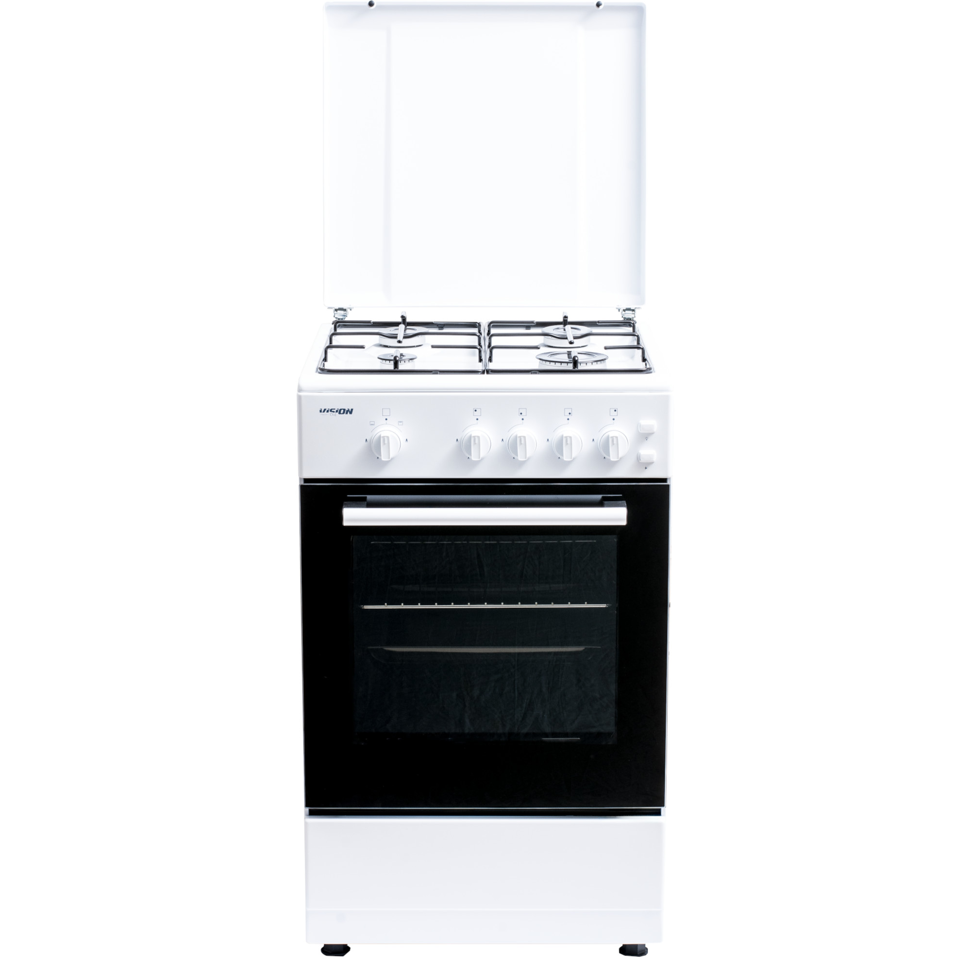 Aragaz pe Gaz Vision Chef VAG50AGLA, 4 arzatoare, Aprindere electrica,Grill, Alb