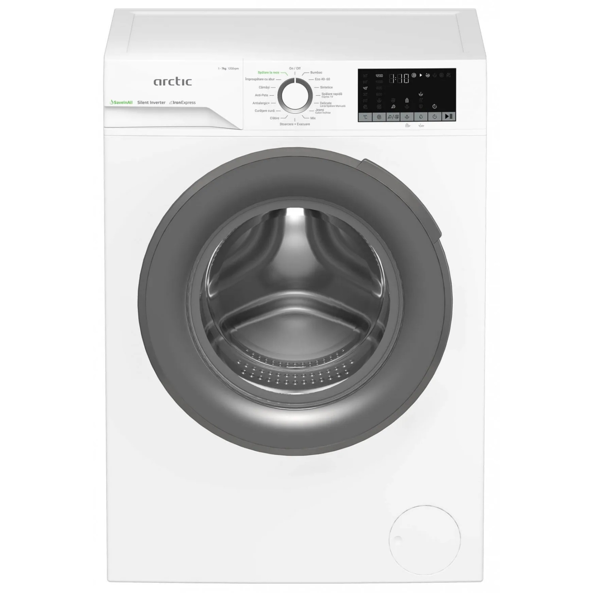 Masina de spalat rufe Arctic APLM2WFSU27211W, 7 kg, 1200 RPM, Extra Steam, Alb, Clasa A