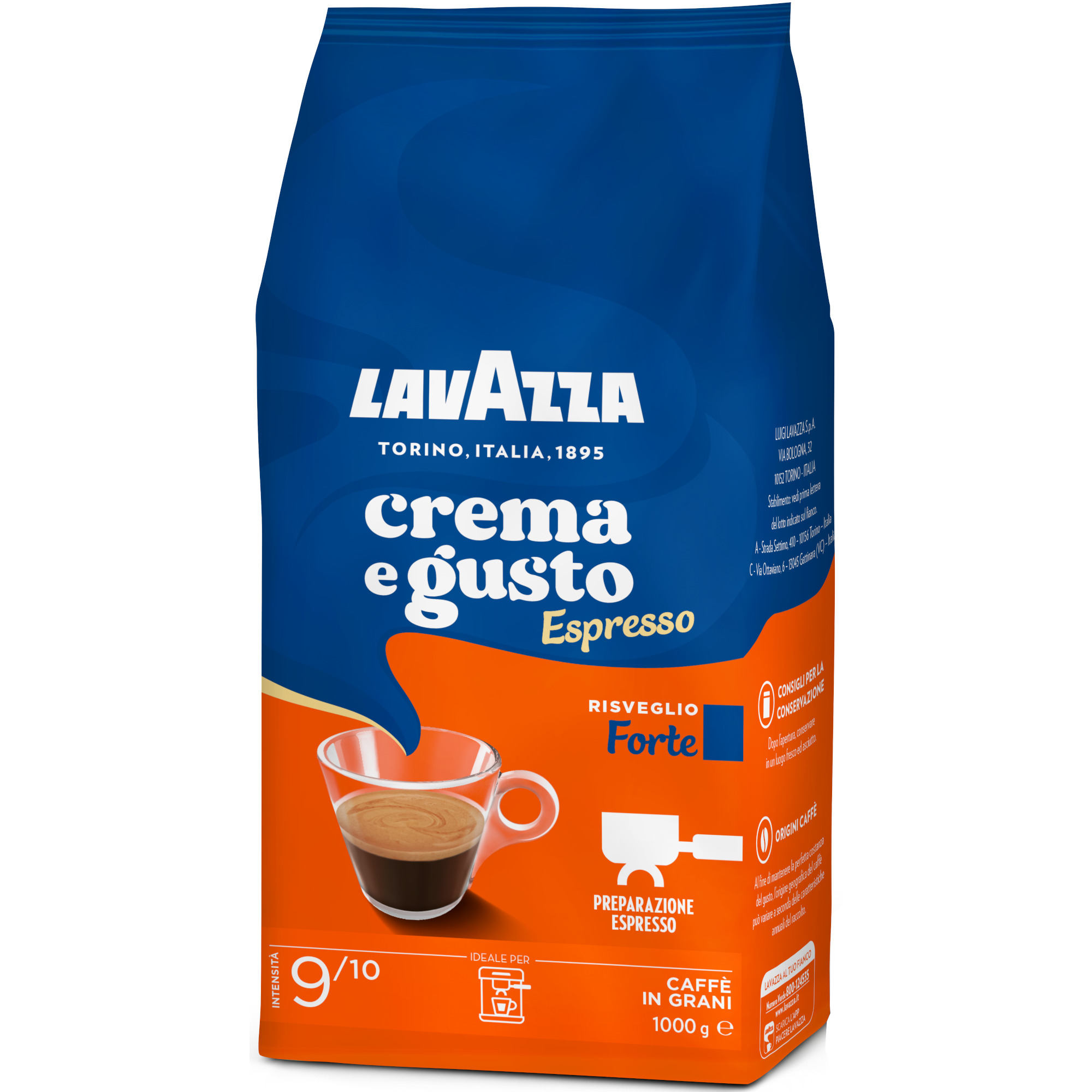 Cafea boabe Lavazza Crema e Gusto Forte, 1 Kg