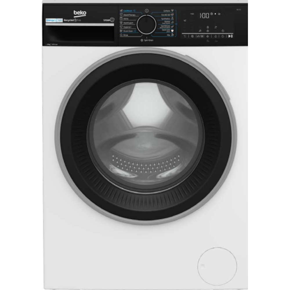 Masina de spalat rufe Beko B3WFU48415WBPB ES, 8 kg, 1400 RPM, EnergySpin, Alb, Clasa A