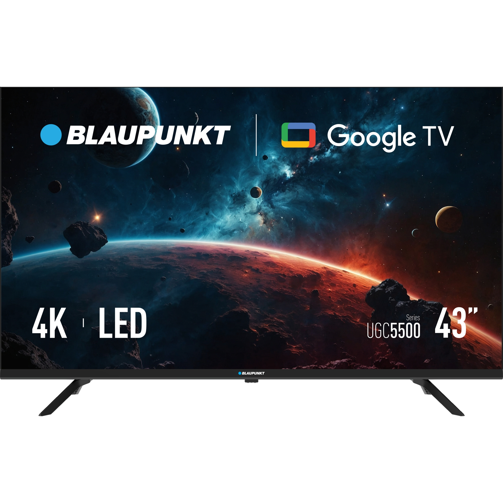 Televizor Blaupunkt 43UGC5500S, 109 cm, Smart, 4K, Google TV, Bluetooth, Wi-Fi, Clasa G