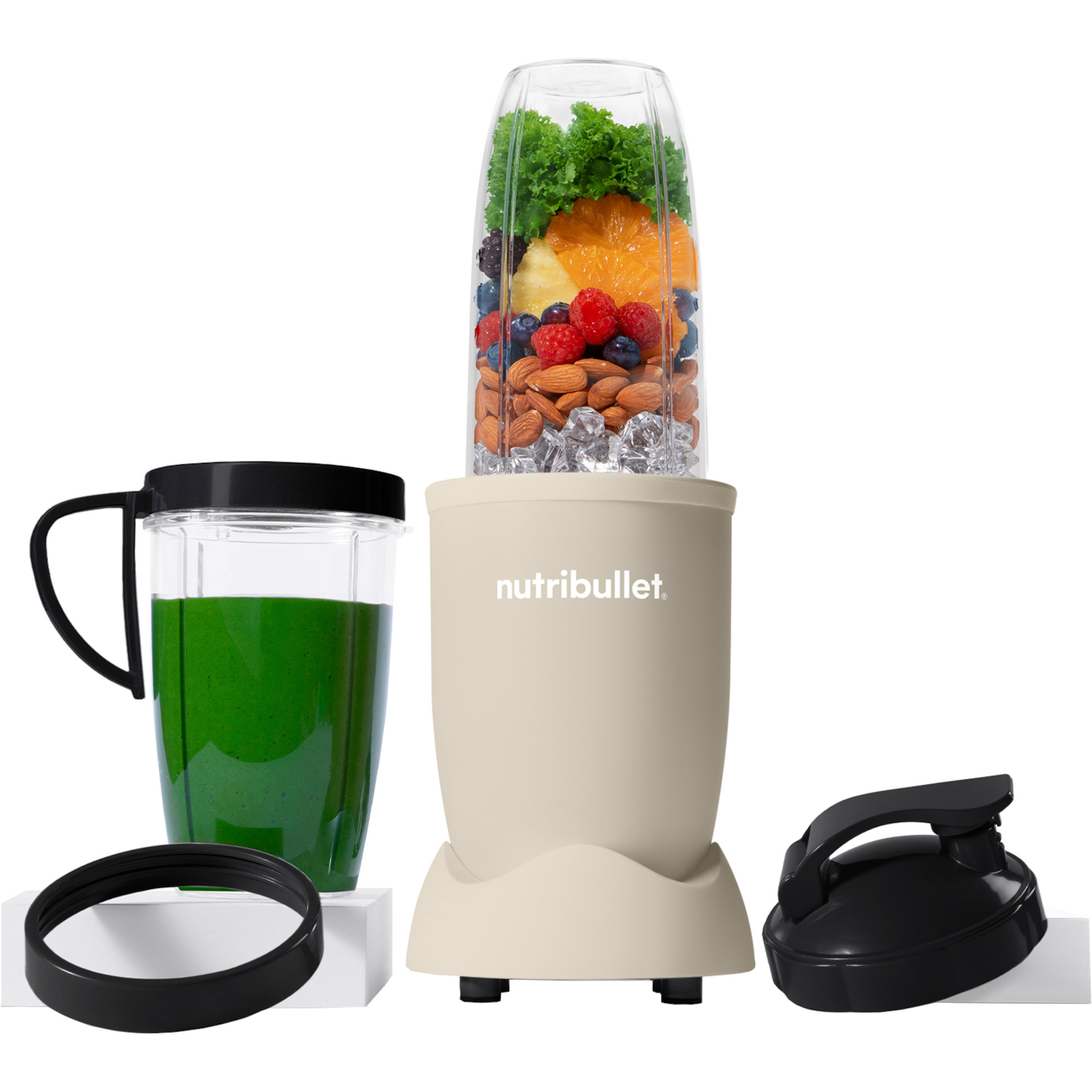 Blender Nutribullet Pro Mineral NB907MASN, 900 W, 710/946 ml, Capac To-Go, Bej nisipiu mat