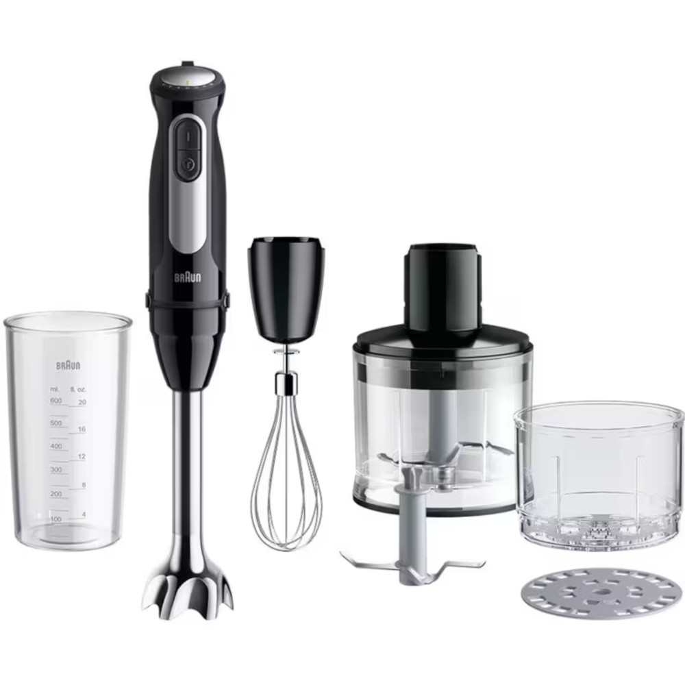 Mixer vertical Braun MultiQuick 5 Pro MQ 55254 M, 1000 W, 25 de viteze + accelerare turbo, Negru