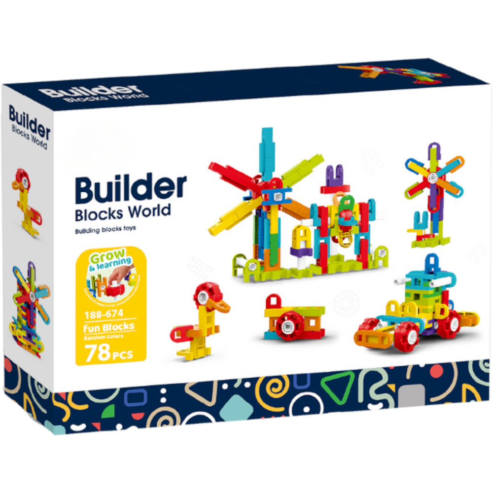 Set de constructie STEAM - Fun Blocks (78 piese)