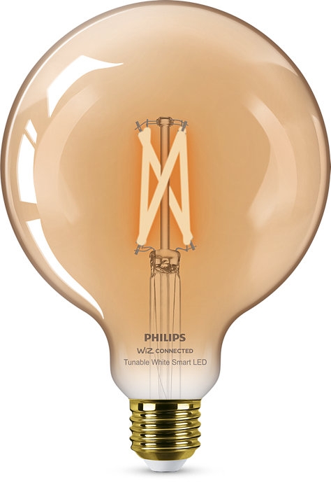 Bec LED inteligent Philips, E27, 7W (50W), 640 lm, Stil vintage, Wi-Fi, Bluetooth