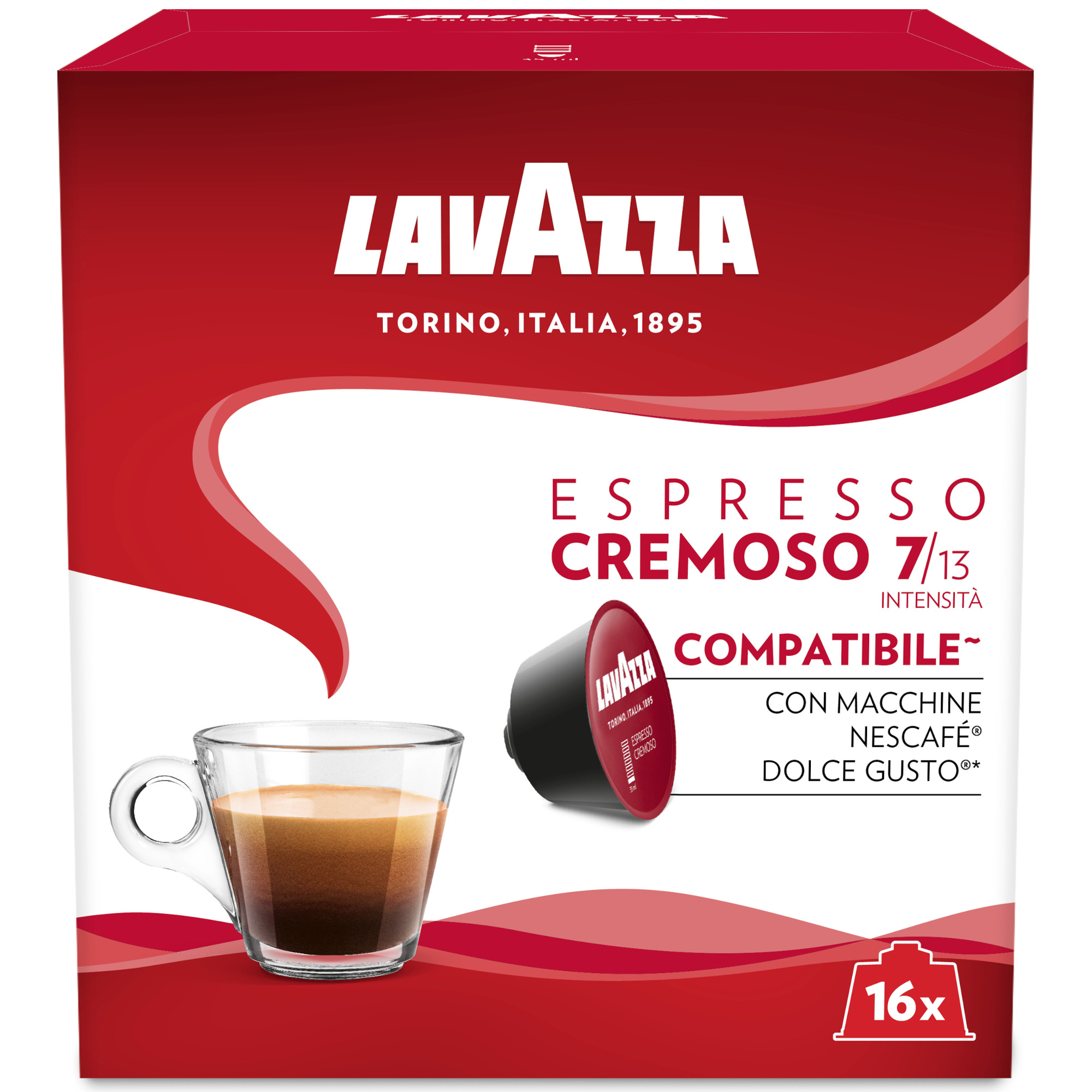 Capsule cafea Lavazza Cremoso Espresso, Compatibilitate Dolge Gusto, 16 capsule