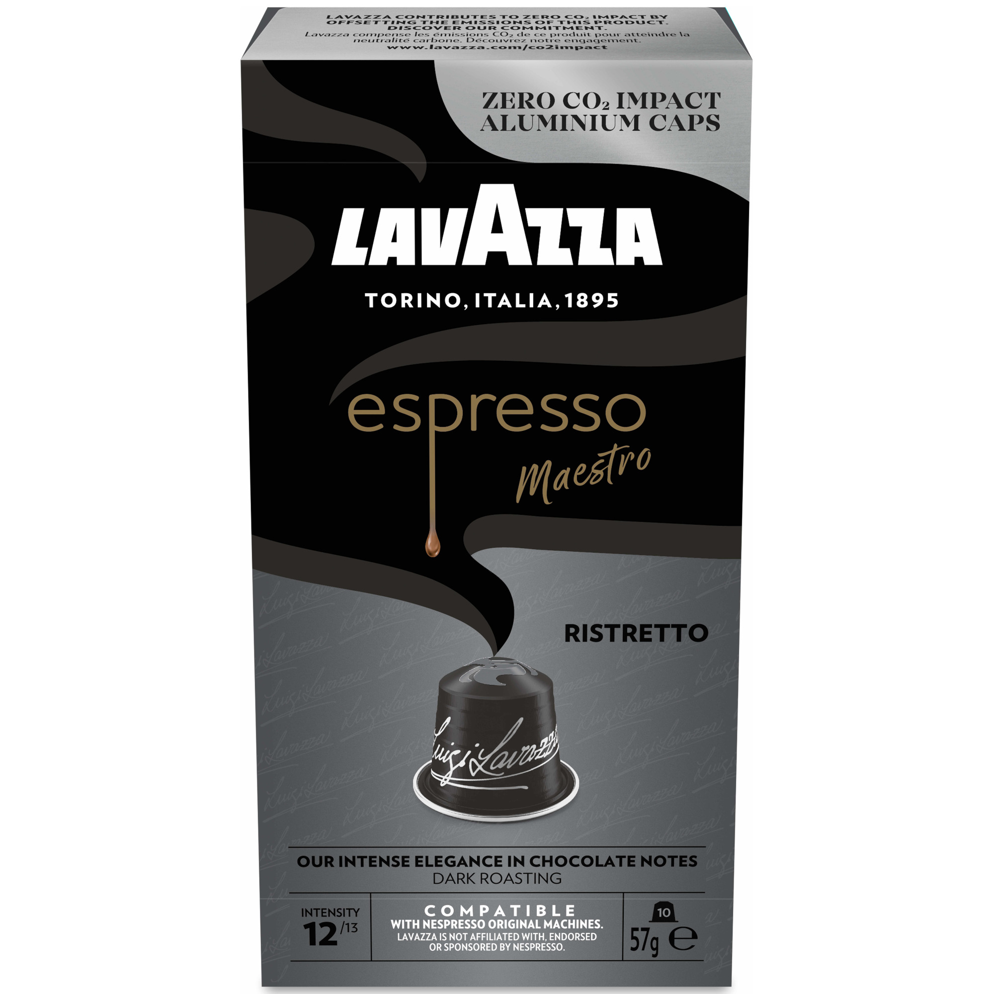 Capsule cafea Lavazza Ristretto, Compatibilitate Nespresso, 10 capsule