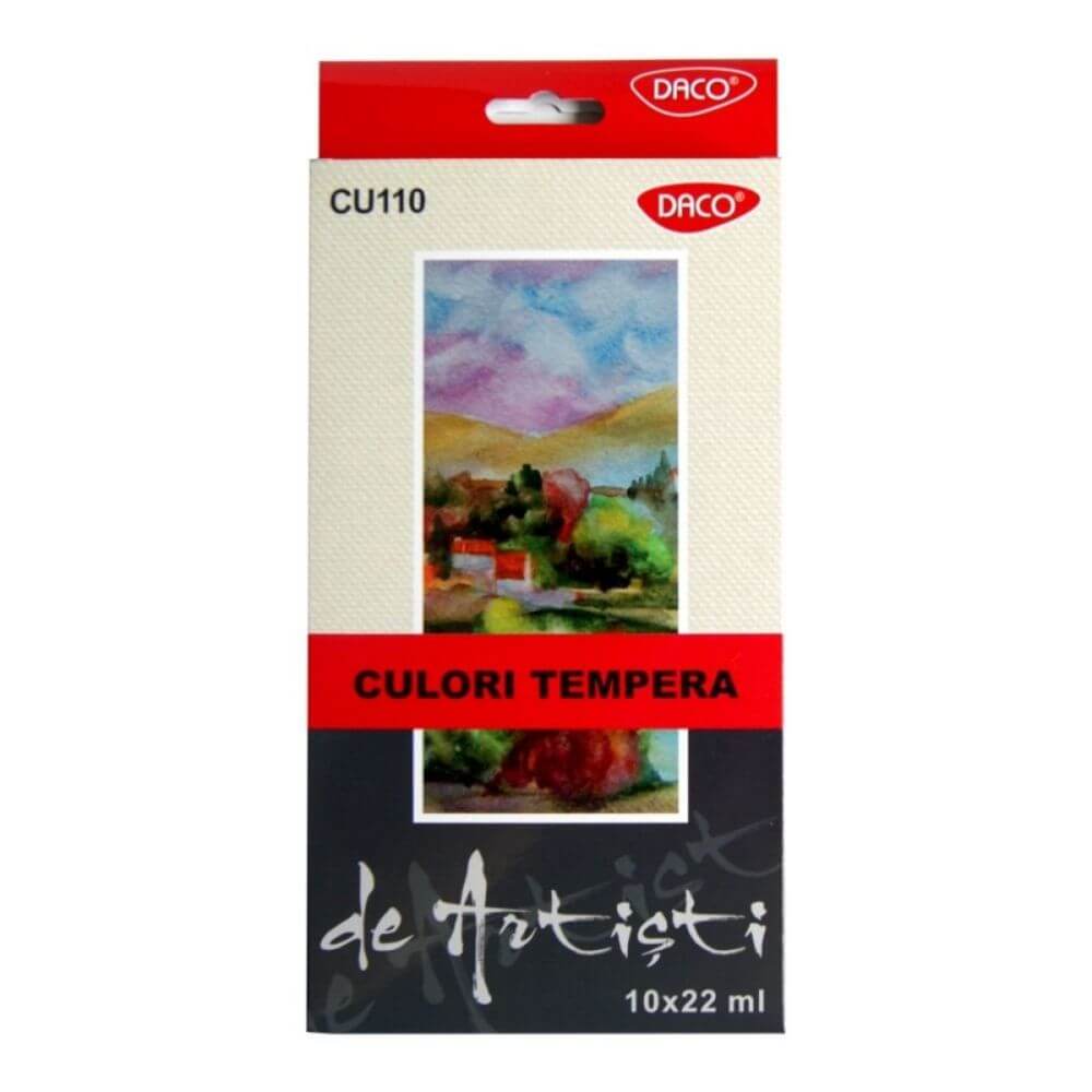 Vopsea Tempera Artisti DACO, 10 Culori/Set, Multicolor