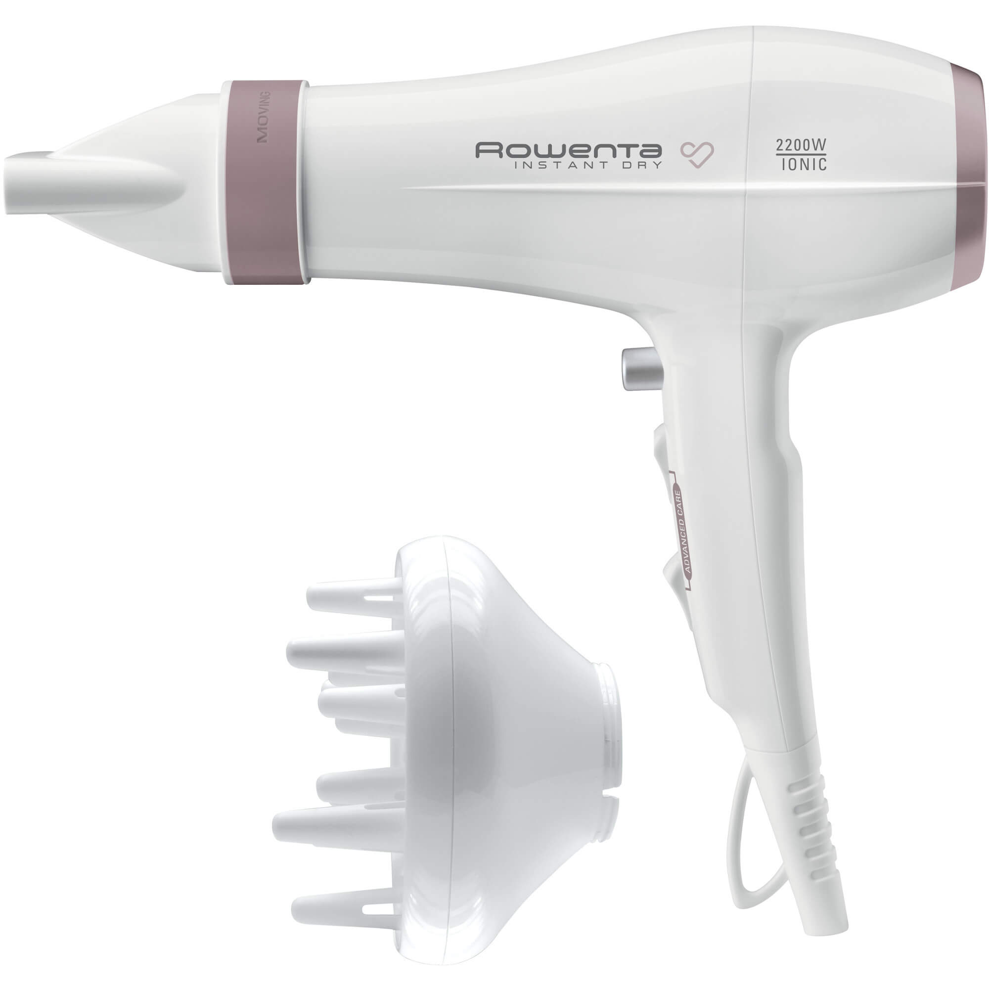 Uscator de par Rowenta CV6065F0, 2200 W, 2 viteze, 3 trepte temperatura, Alb