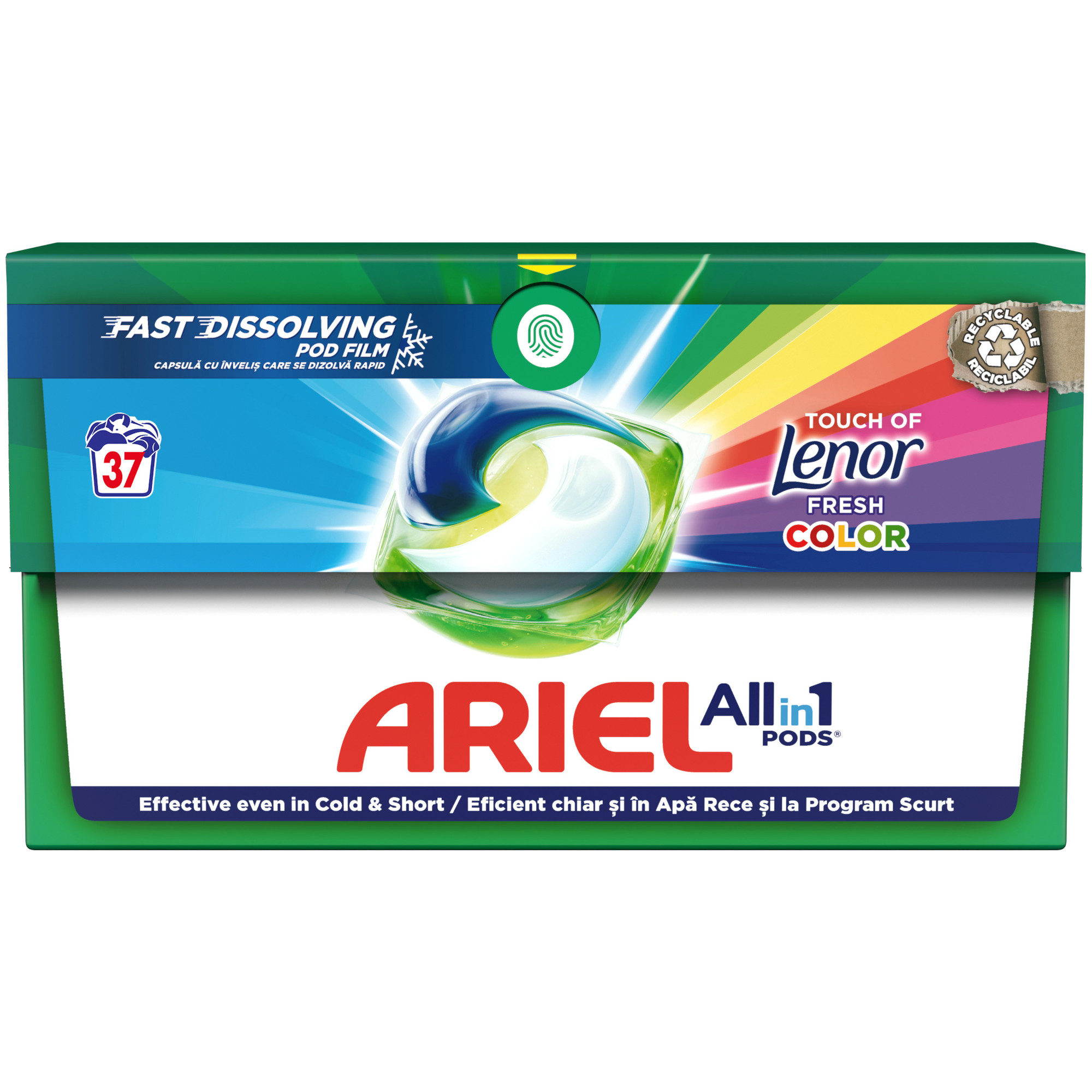 Detergent Automat Capsule Ariel Pods Touch of Lenor, 37 spalari