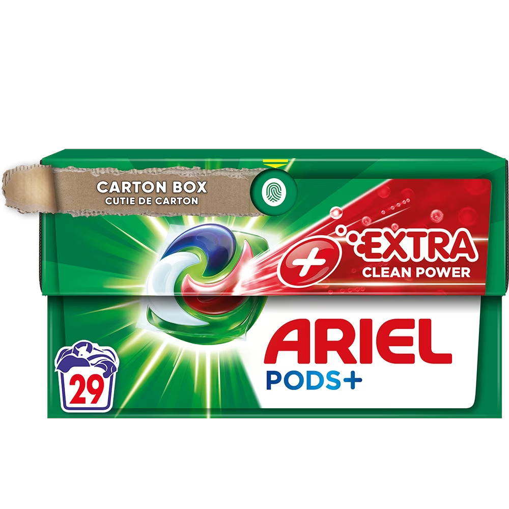 Detergent de rufe automat capsule Ariel PODS+ Extra Clean Power, 29 bucati