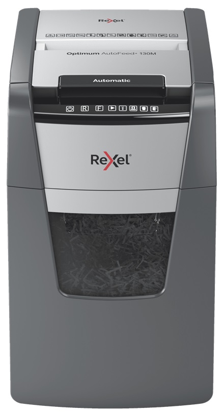 Distrugator Documente Automat Rexel Optimum 130m, P5, Micro-cut (particule), 130 Coli, Cos 44l