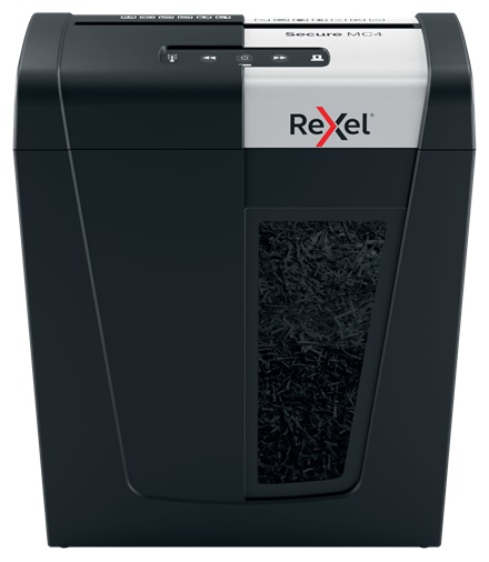 Distrugator Documente Manual Rexel Secure Mc4, P5, Micro-cut, 4 Coli, 14l, Negru-argintiu