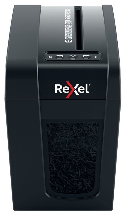 Distrugator Documente Manual Rexel Secure X 6 Slim, P4, Cross-cut (confeti), 6 Coli, 10l, Negru