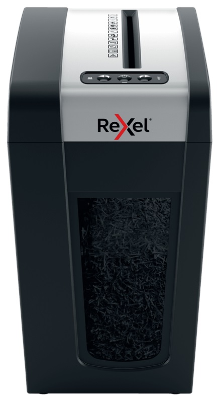 Distrugator Documente Manual Rexel Secure Mc6 Slim, P5, Micro-cut, 6 Coli, 18l, Negru-argintiu