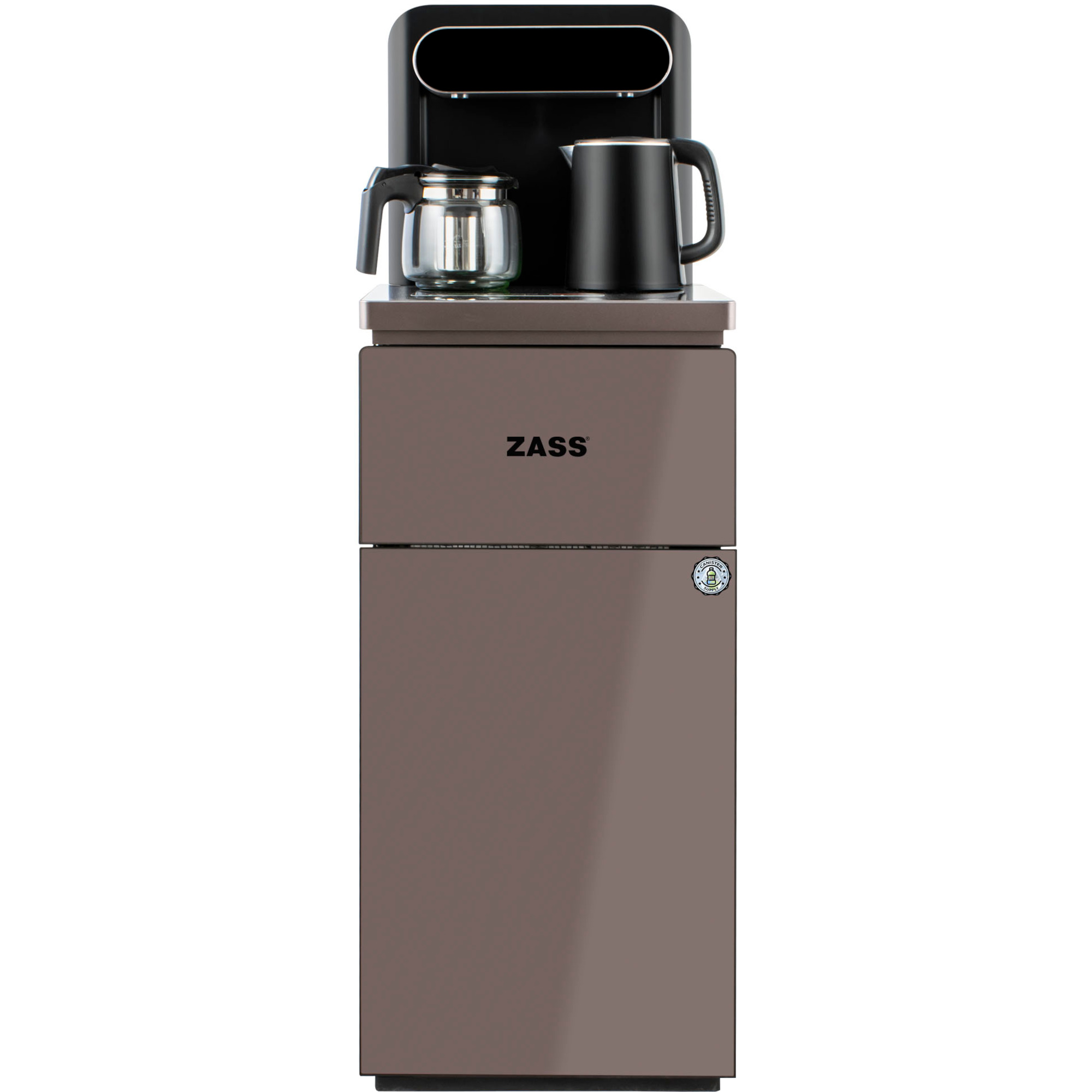 Dozator de apa de podea multifunctional Zass ZWD 19 CS, Cu compresor, Putere incalzire 1350 W, Apa calda/rece, Maro inchis