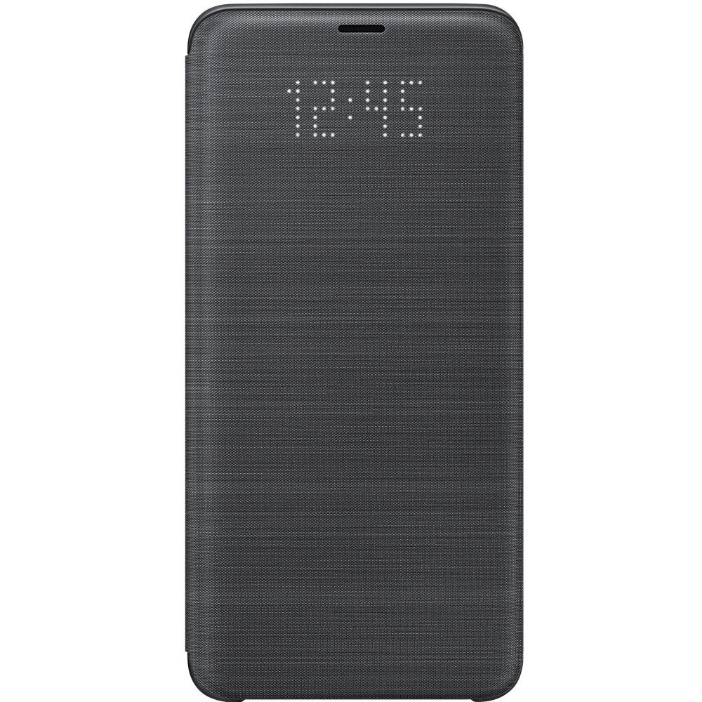 Husa LED Flip Wallet Samsung pentru Galaxy S9 Plus, Negru