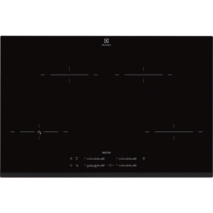 Plita incorporabila Electrolux EHR8540FHK, Inductie, 4 Zone de gatit, Touch control, 78 cm, Negru