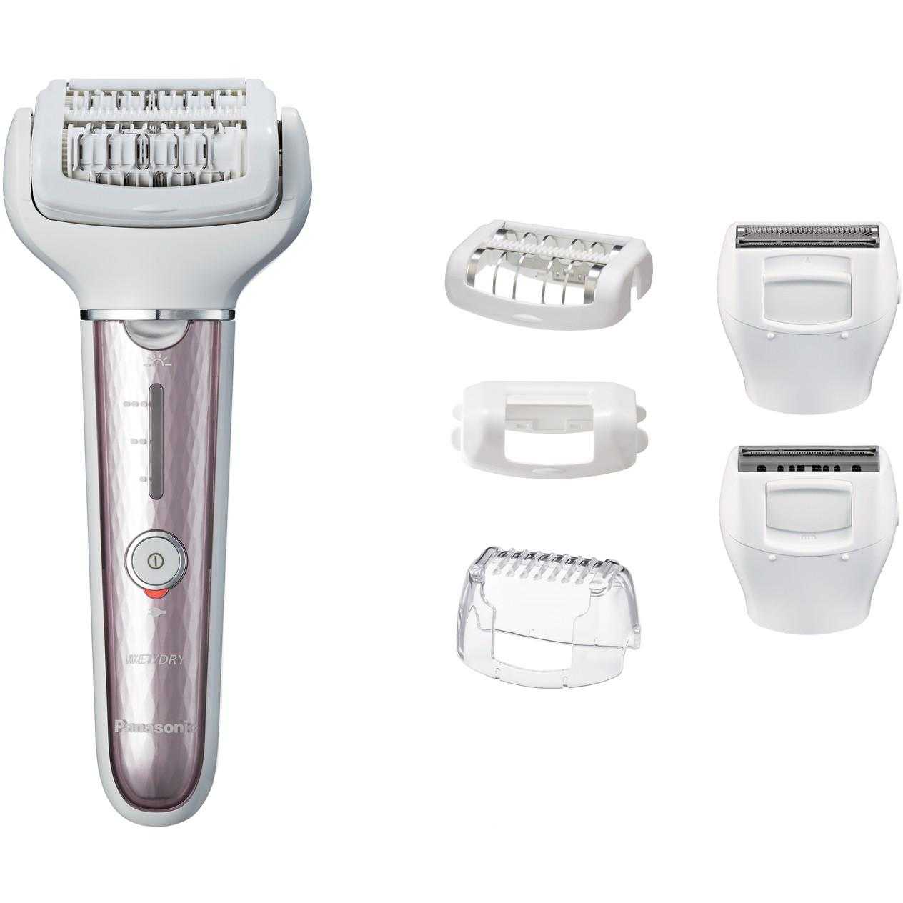 Epilator Panasonic ES-EL7A-S503, 60 puncte de prindere, 3 viteze, Umed/Uscat, Alb