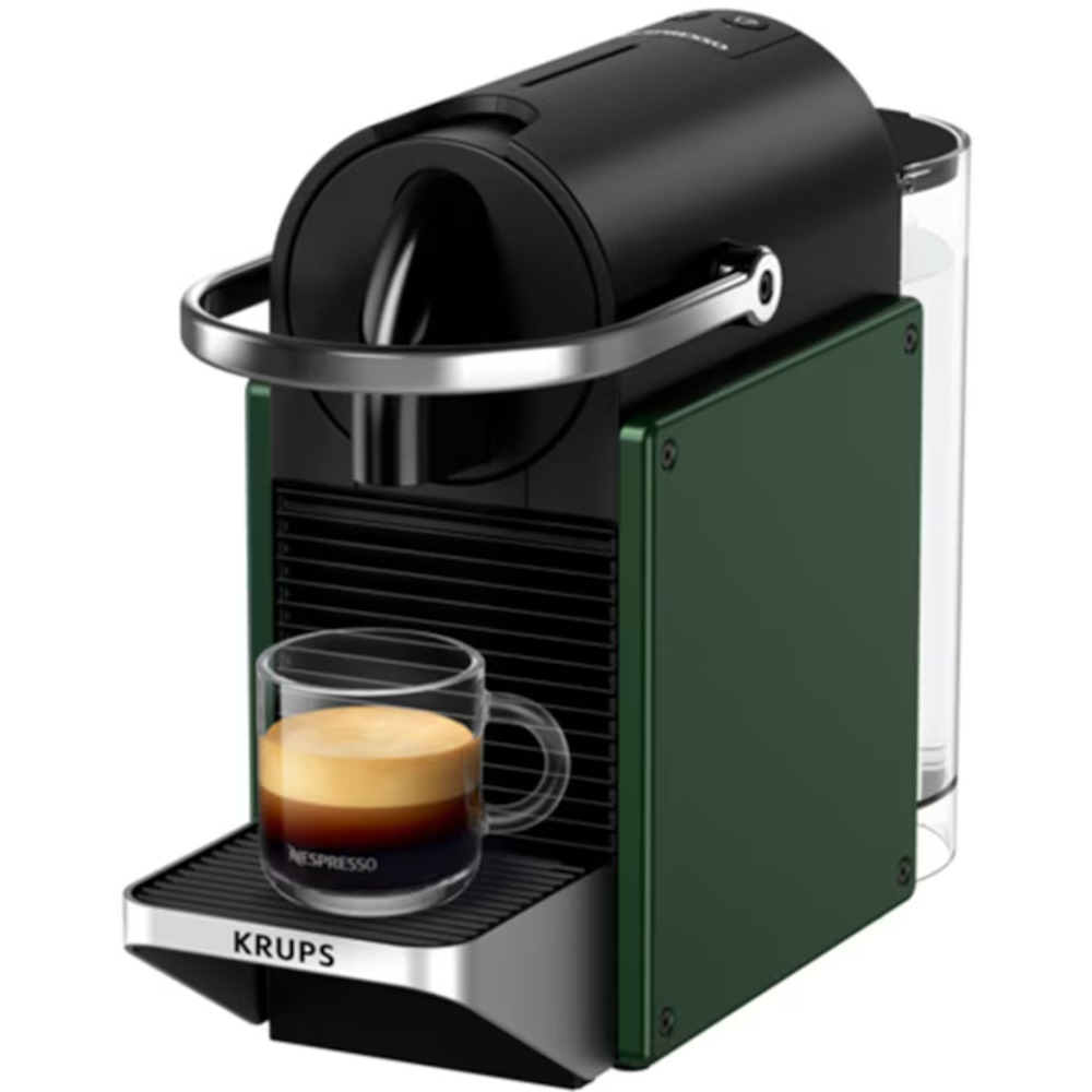 Espressor Nespresso Krups Pixie XN306310, 0.7 l, 19 bar, Oprire automata, Verde inchis