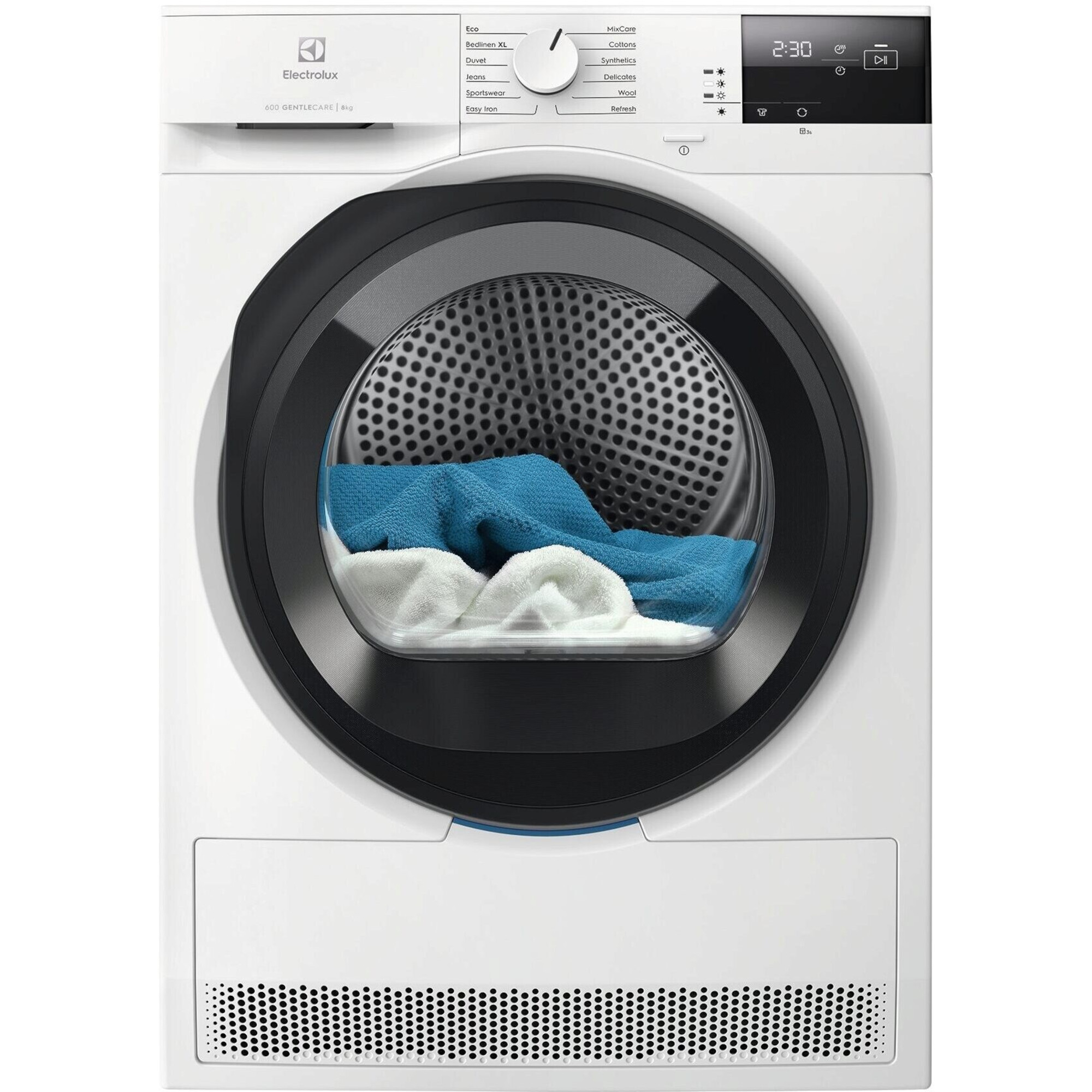 Uscator de rufe Electrolux PerfectCare600 EW6D285AE, Pompa de caldura, 8 kg, Clasa A+++, Motor Inverter, GentleCare, Display LED, Alb