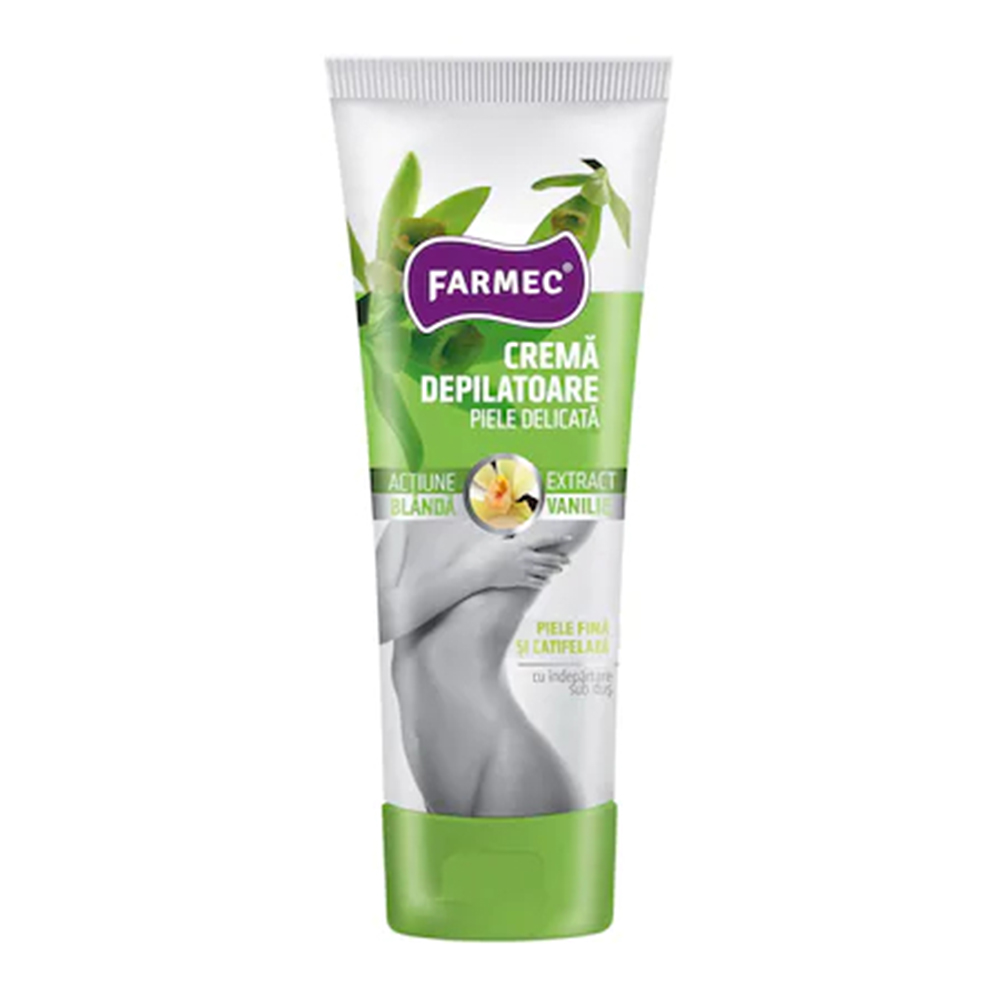 Crema Depilatoare Farmec, pentru Piele Sensibila, Vanilie, 150 ml