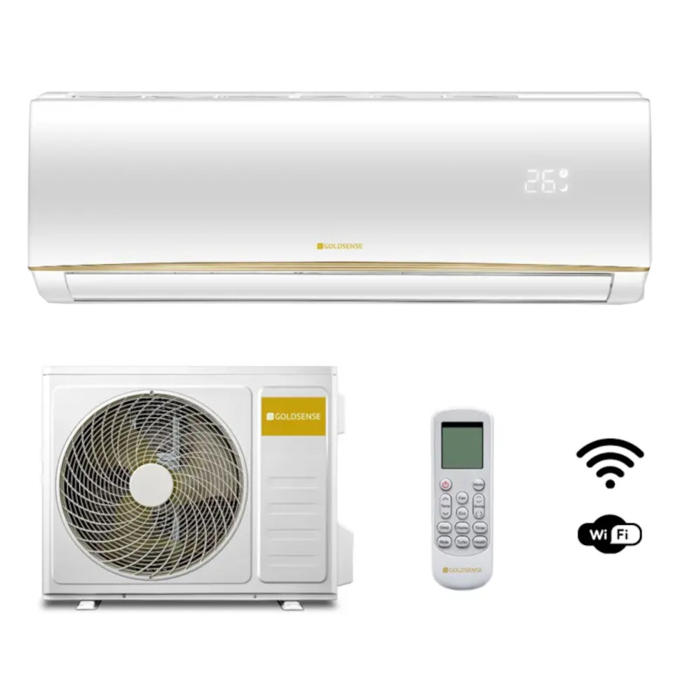 Aparat aer conditionat Goldsense ELITE, 12000 BTU/h, WiFi inclus, Kit Montaj inclus, Filtru carbon, Auto curatare, Smart Air Flow, I Feel