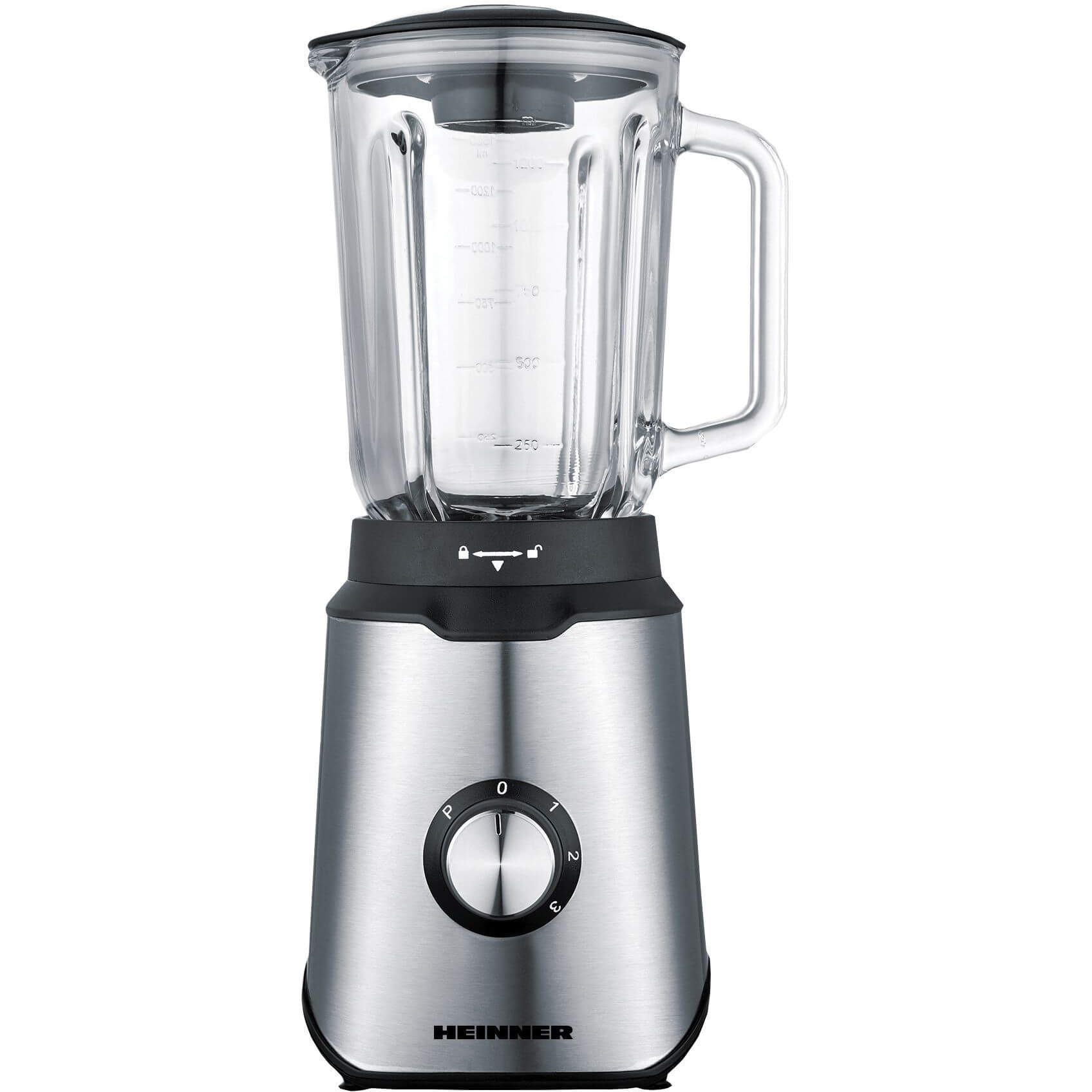 Blender Heinner HBL-1000BKS, 1000 W, 1.5 l, 3 viteze, Argintiu