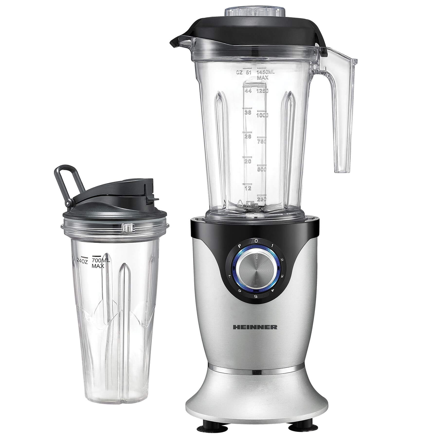 Blender Heinner HBL-HS1000XMC, 1000 W, 1.45 l, 7 viteze, Argintiu