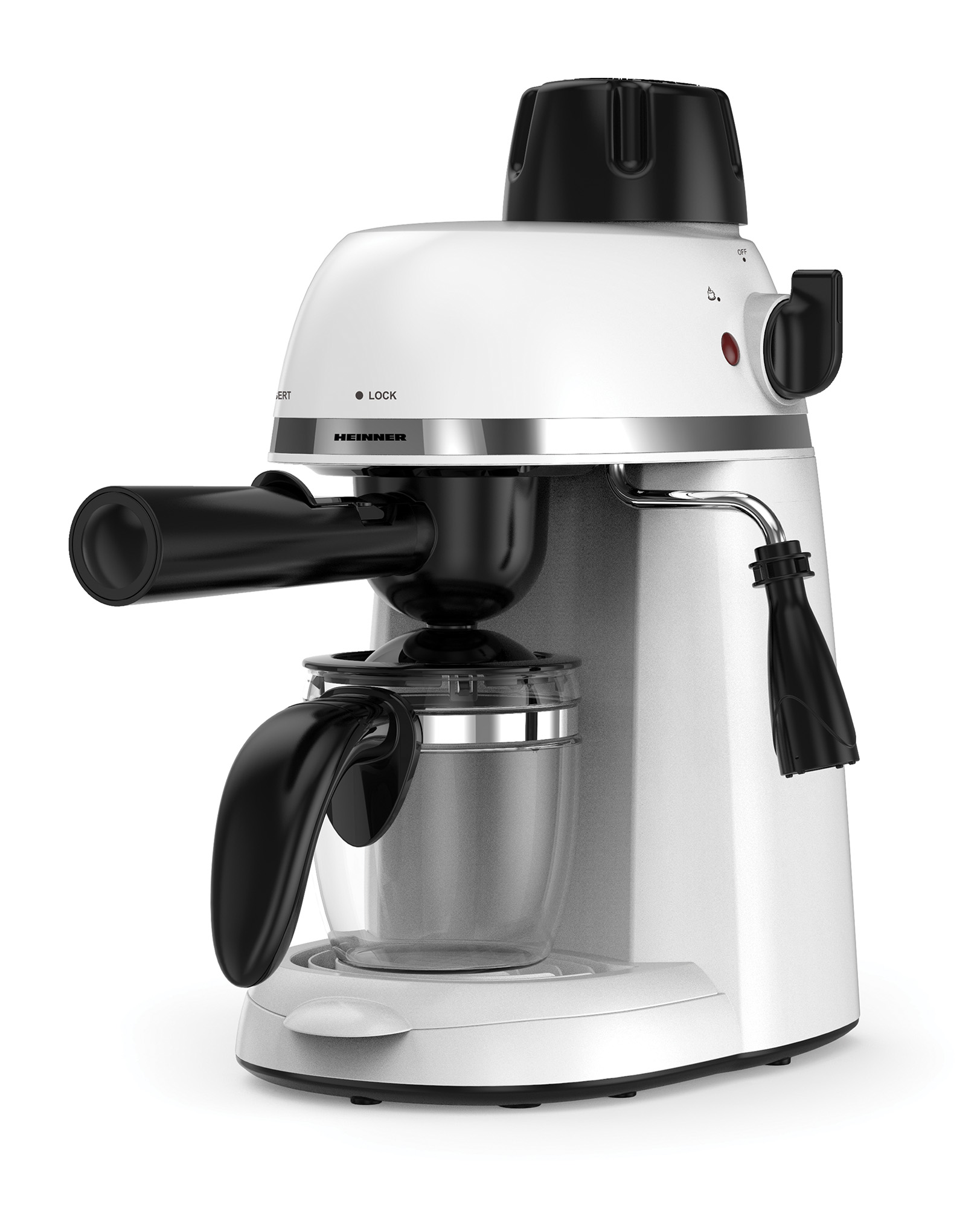 Espressor Heinner Kopy 350WH HEM-350WH, Manual, 240 ml, 3.5 bar, Alb