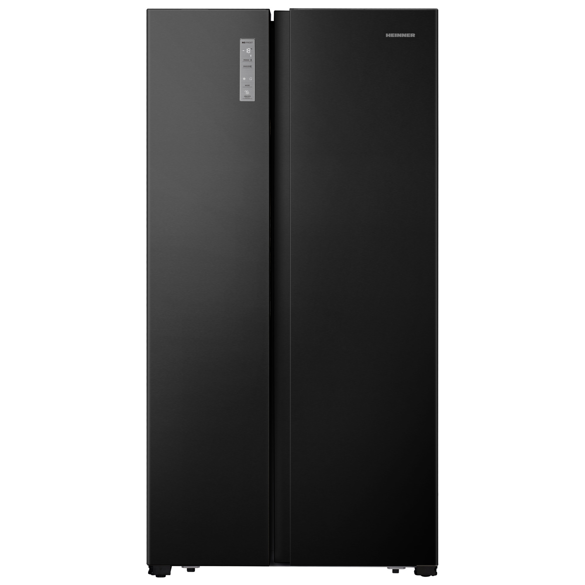 Side by Side Heinner HSBS-HS519NFBKE++, Full No Frost, Compresor Inverter, 519 l, 178.6 cm, Negru