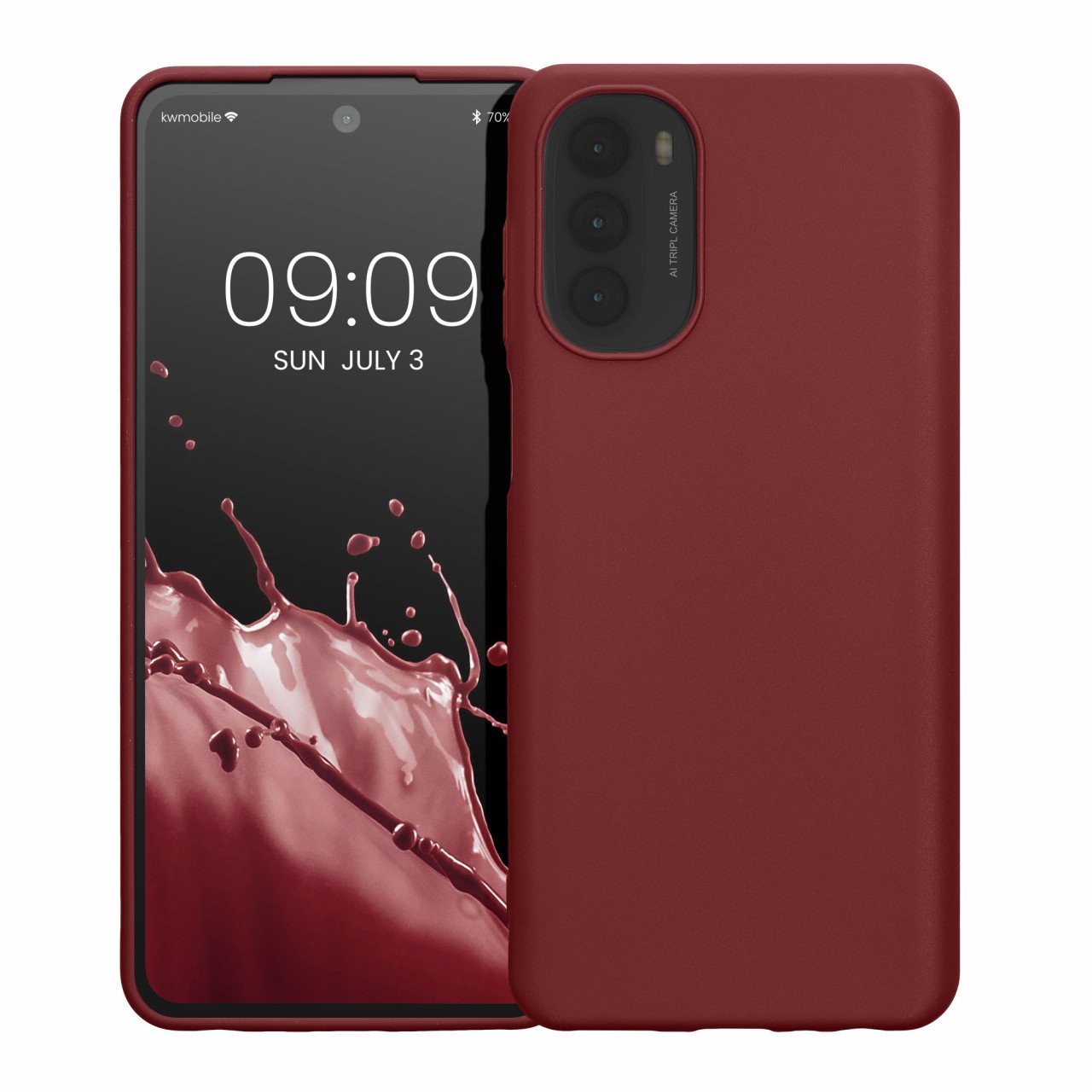 Husa Kwmobile pentru Motorola Moto G62, Silicon, Rosu, 59171.187