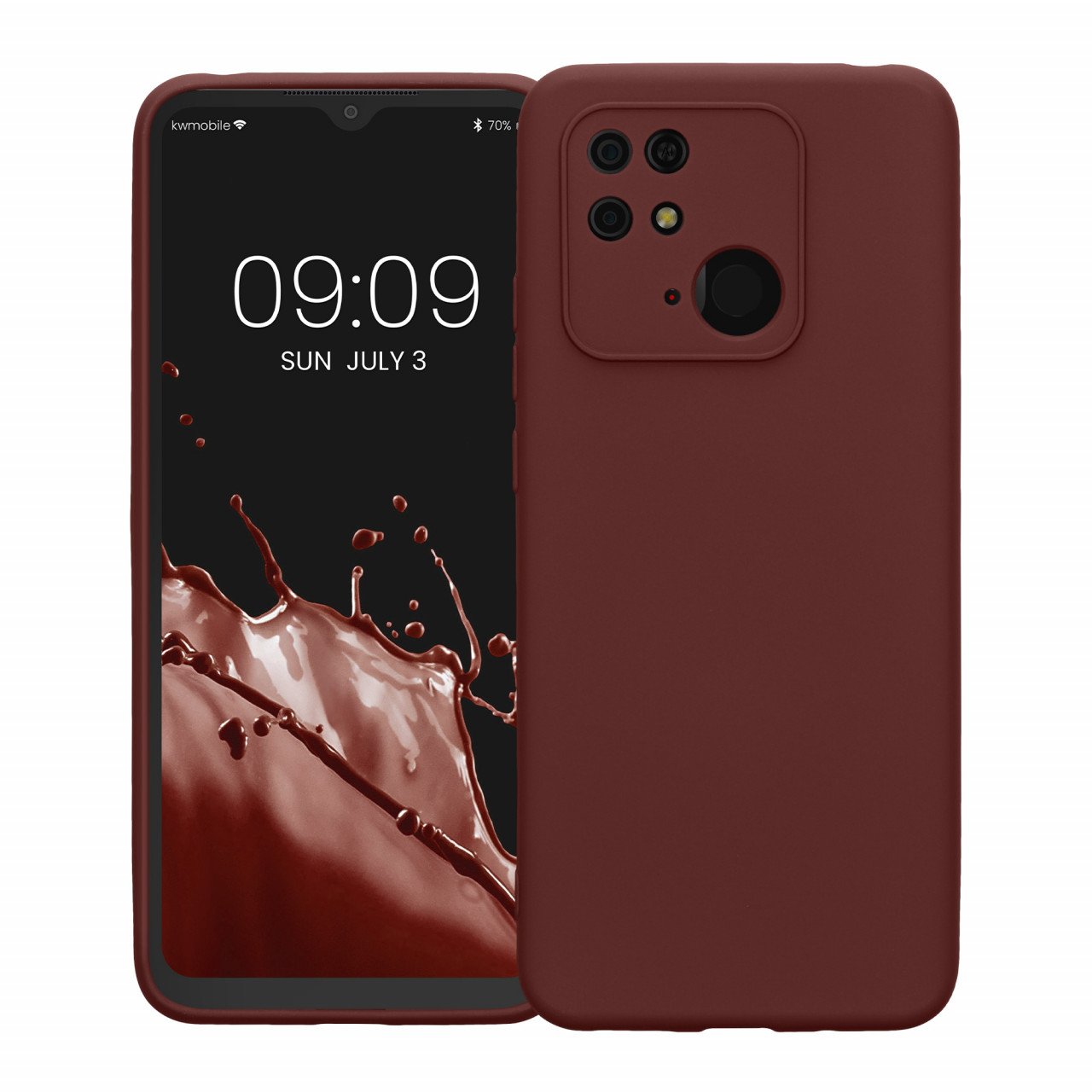 Husa Kwmobile pentru Xiaomi Redmi 10C, Silicon, Rosu, 59229.187